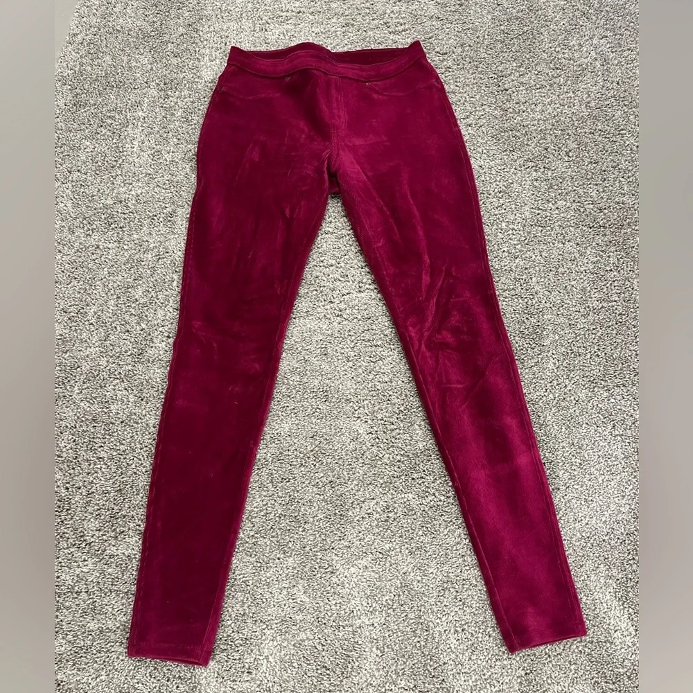Hue Corduroy Cranberry Leggings - Picture 2 of 7